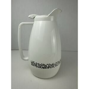 Thermo Serv West Bend Insulated White Green Ivy Serving Pitcher Carafe Log Cab